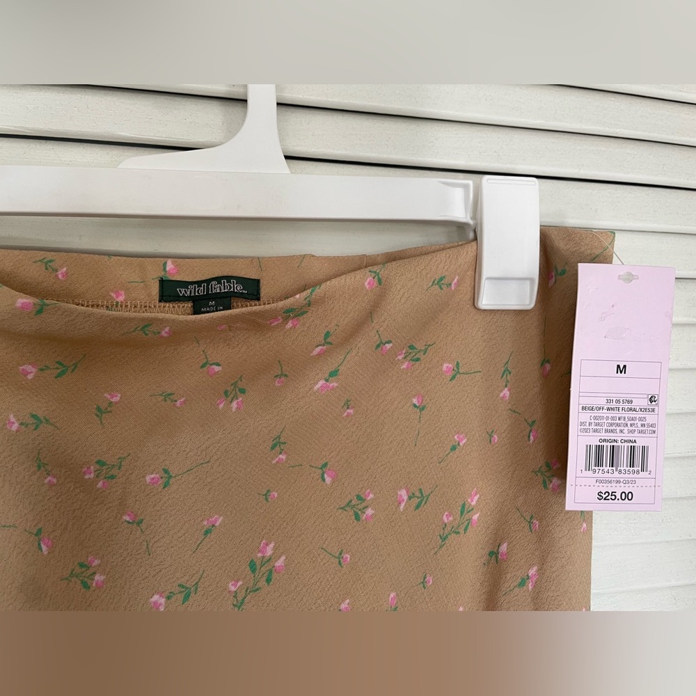 wild fable Beige Maxi Skirt with Tiny Floral Print - Picture 4 of 4